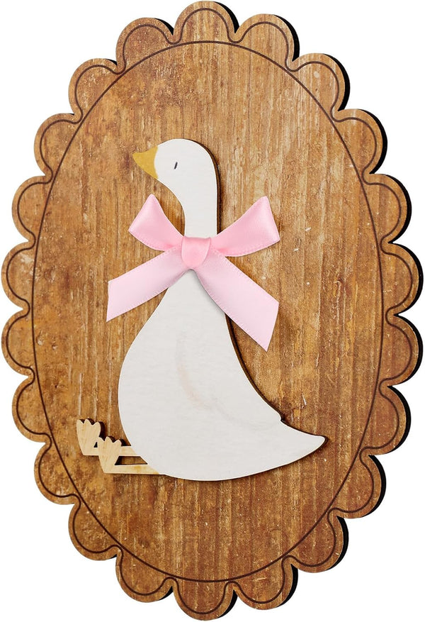 Weysat Goose Nursery Decor Wooden Vintage One Silly Goose Wall Art with