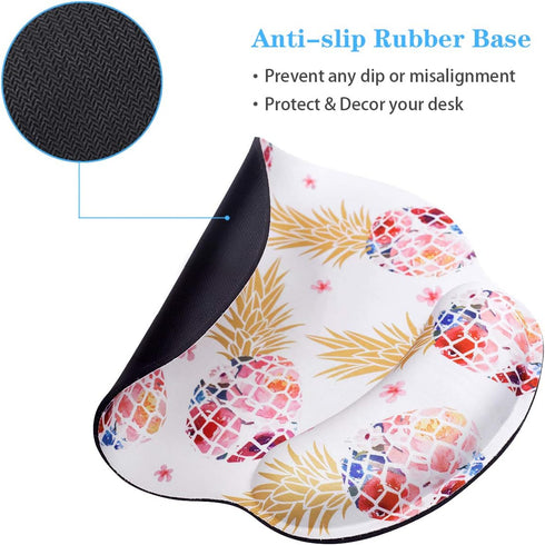 Ergonomic Mouse Pad with Wrist Support, WAVEYU Non-Slip Rubber Base Mousepad for Desk, Laptop, Gaming, Working, Easy