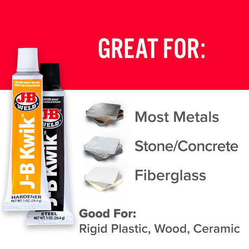 J-B Weld 8276 KwikWeld Quick Setting Steel Reinforced Epoxy - Dark Grey, 2 oz