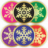 PARTH IMPEX Snowflake Stickers, Pack of 120 - 2" Large Round Gold Foil Stamping Labels for Christmas Holiday Cards
