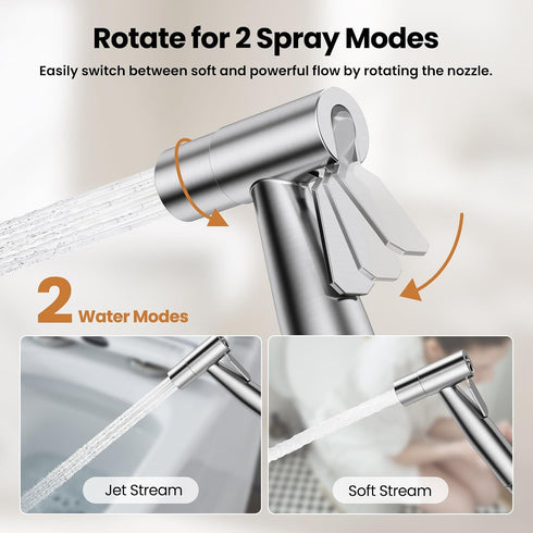 304 47" JOMOO Bidet Sprayer for Toilet, Stainless Steel Handheld Bidet Sprayer for Toilet with Bidet Hose, Adjustable