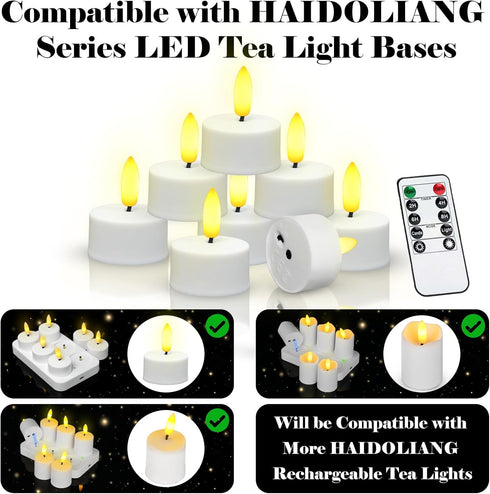 Dimmer, (6PCS-Charging Rechargeable Tea Lights with Remote Timer & USB Flickering Battery Operated Flameless Candles