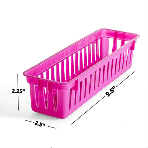 Prextex Classroom Pencil Organizer - Pencil or Crayon Basket in Variety Colors (12 Pack)