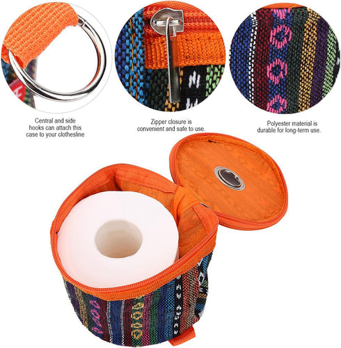 KooingTech 5.7x4.3in Camping Toilet Paper Holder, Toilet Paper Cover, Portable Wipes Case with Hook Suitable