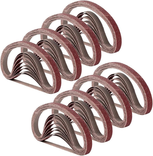 1/2 Inch x 18 Inch Sanding Belts, 40 Pack with 8 Each of 60/80/120/180/240 Grits for Woodworking