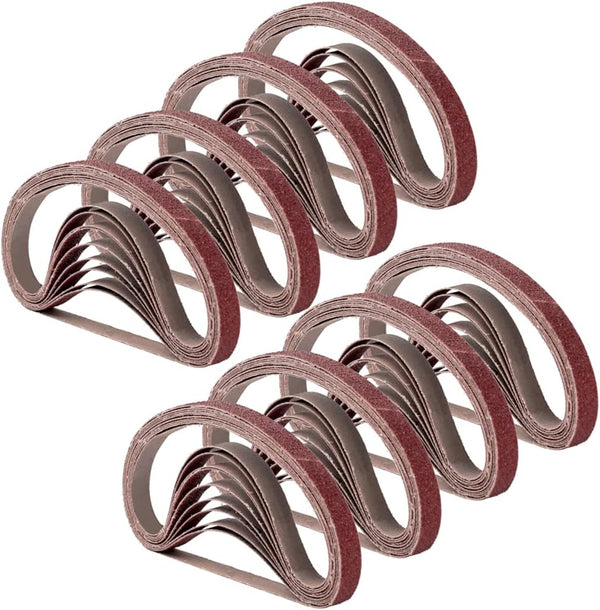 1/2 Inch x 18 Inch Sanding Belts, 40 Pack with 8 Each of 60/80/120/180/240 Grits for Woodworking