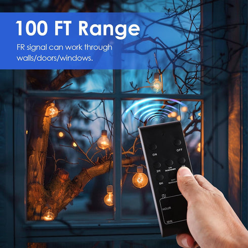 Foallser 125V/15A 100 Dusk to Dawn Outdoor Timer Outlet Waterproof, Digital Outdoor Remote Control Outlet, Outdoor