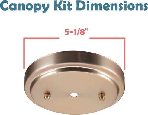 Aspen Creative 21509-42, 5-1/8" 7/16" 2 Pack Transitional Chandelier & Light Fixture Canopy Kit, w/Universal Crossbar