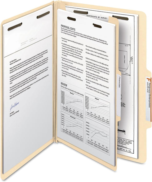 Smead Classification File Folder, 1 Divider, 2" Expansion, Legal Size, Manila, 10 per Box