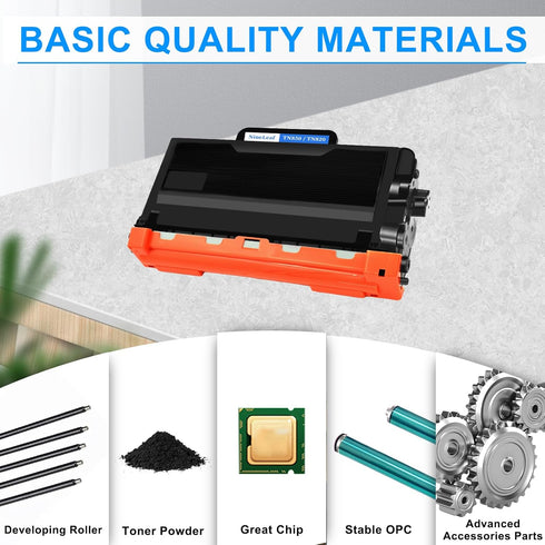 NineLeaf 1 Pack High Yield Compatible Black Toner Cartridge Replacement for Brother Printers TN850 TN820