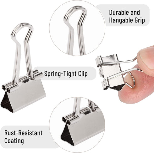 Mr. Pen Small Binder Clips, 50 Pack, 0.75 in, Silver, Micro Size