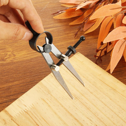 3 Pieces Adjustable Lockable Spring Leather Wing Divider, 4/6/8 Inch Carbon Steel Caliper Measuring Compass Tool