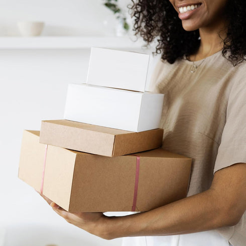 Famagic 12 Pack Small Shipping Boxes 4x4x2 Brown Corrugated Cardboard Mailer for Small Business
