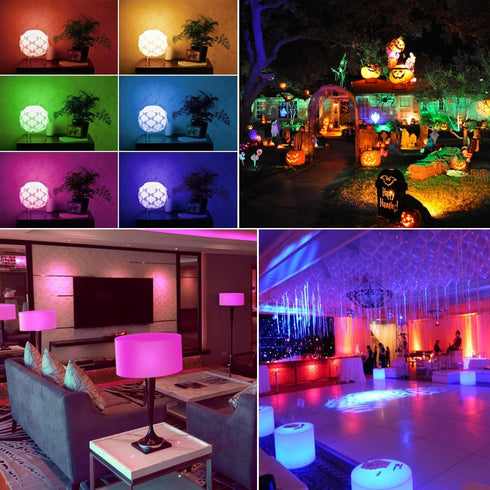 Color Changing Light Bulb, RGB LED with Remote Control, 40W Equivalent Dimmable 5W, 500LM, 2700K Warm White, 8 Pack