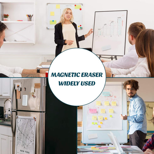 J&J Worldwide Magnetic Glass Dry Erase Whiteboard Eraser, Max Clean Dry Eraser, 4.4"x2.0", Premium Glass Whiteboard