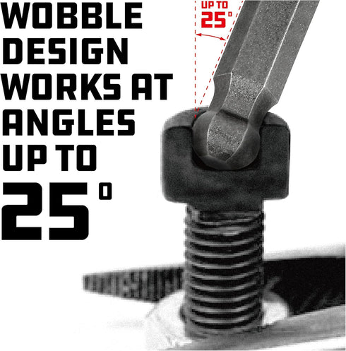 8 Set, 3-10mm, 25 S2 642403 Powerbuilt Piece Metric Wobble Ball Hex Bit Sizes Wobble design works at angles up