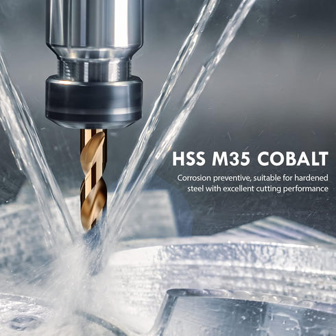 Metric 4Pcs M35 Cobalt Drill Bit Set, 13mm HSS Cobalt Jobber Bits for Hardened Metals and Plastics