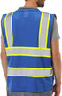 Reflective Safety Vest Blue Mesh, High Visibility Vest with Pockets and Zipper, Padded Neck, Blue with Yellow Trim L