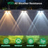 Srtyuo 3 Modes(3000K/4000K/6000K), IP55 Lighting8Pack Solar Fence Lights Outdoor - Color Waterproof Solar Lights, Fence