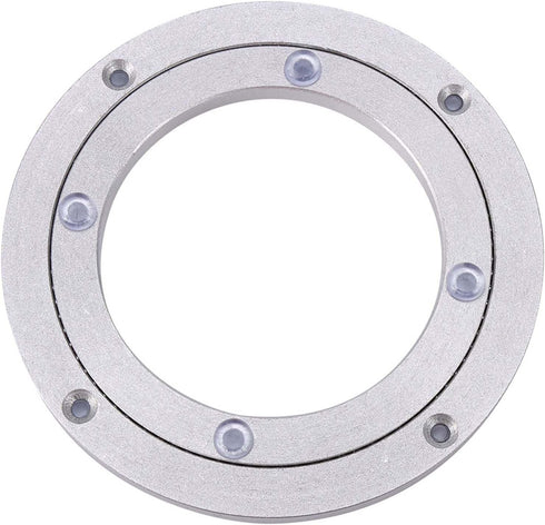ChiweiJ (6 inches*H8.5MM) Heavy Duty Aluminium Alloy Rotating Bearing Plate, Round Table Turntable for Dining Cake