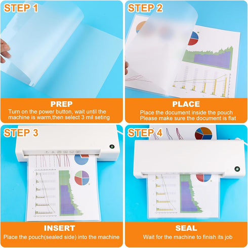 CAREGY 300 Pack Thermal Laminating Pouches, 3 Mil, 9 x 11.5 Inches Lamination Sheets for Laminator, Clear, Letter Size