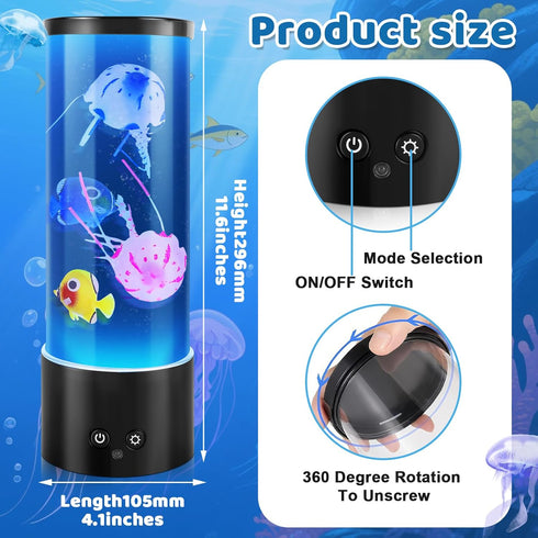 Terigol-X Jellyfish Lamp, Mothers Day Gifts, Table Lamp Jelly Fish Tank for Room Decor, Night Light for Relaxation