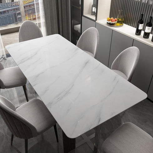 JSEVEM Grey White Marble Wallpaper, 15.74" 118.11" Self Adhesive Removable Decor for Kitchen Countertop