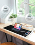 Mouse Pad with Wireless Charging, Black Long Desk Mat, Large Gaming Mouse Pad with Non-Slip Rubber Base