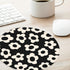 Adastrah 8.7 Inch White Flower Round Mouse Mat - Funny Small Mouse Pad with Non-Slip Rubber Base for Home Office Decor