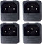 CESS Snap In AC Power Inlet with Fuse Holder, AC Black Socket (4 PACK)