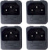CESS Snap In AC Power Inlet with Fuse Holder, AC Black Socket (4 PACK)