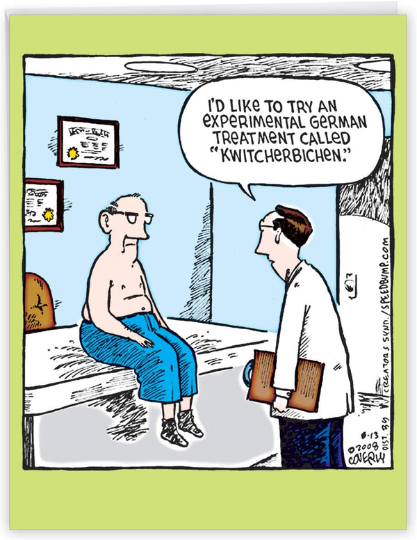 NobleWorks Big Funny Get Well Soon Card, Cartoon Humor, Feel Better Greeting