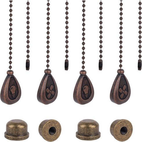 Framendino, 8 Pack 12 inch Bronzed Ceiling Fan Pull Chain Extension Classic