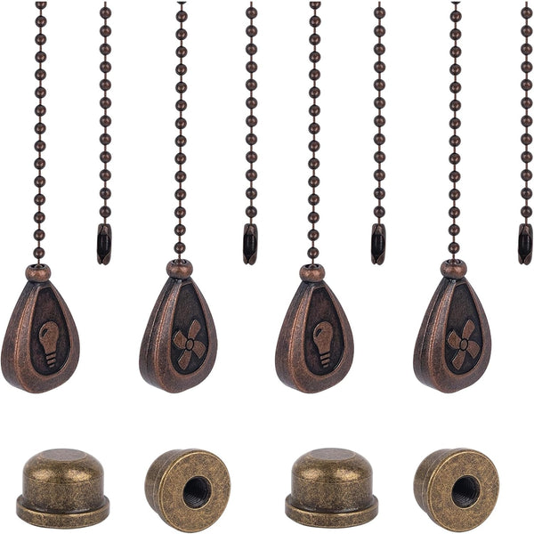 Framendino, 8 Pack 12 inch Bronzed Ceiling Fan Pull Chain Extension Classic