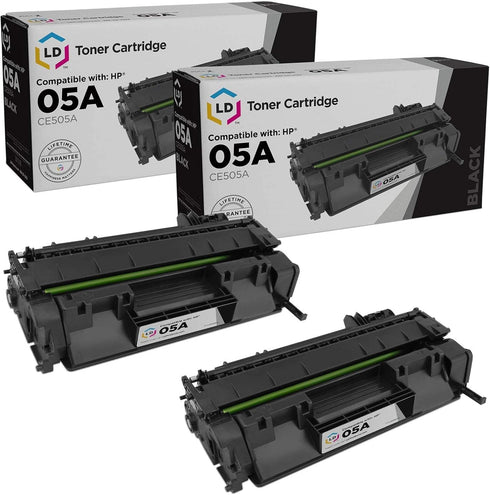 LD Compatible Toner Cartridge Replacements for HP 05A - Black, 2-Pack