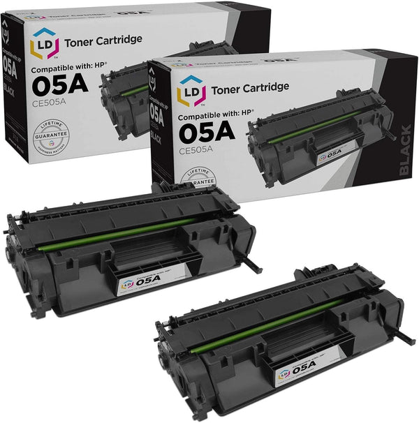 LD Compatible Toner Cartridge Replacements for HP 05A - Black, 2-Pack