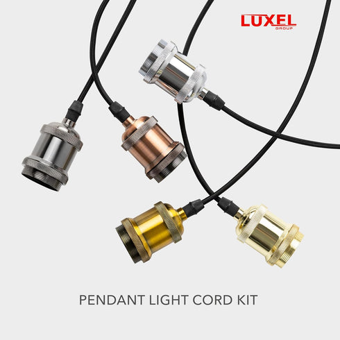 E26 Vintage Mini Pendant Light Kit - UL Lamp Socket - Industrial Edison Retro Ceiling Hanging Pendant Fixture - DIY
