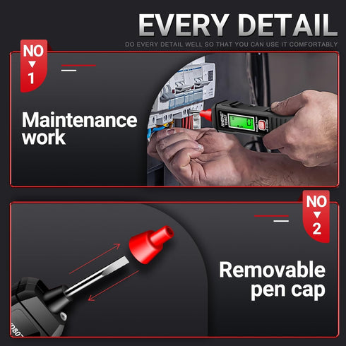 ANENG VD807 Non-Contact Voltage Tester Pen, Electrical Tester Tools with LCD Display, Flashlight, Pocket-Sized, Buzzer