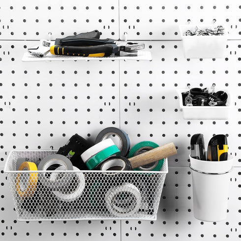 30 Pcs Pegboard Accessories Organizer Kit - Includes Pegboard Storage Basket, Shelf, Organizer Bins, Cup Holder
