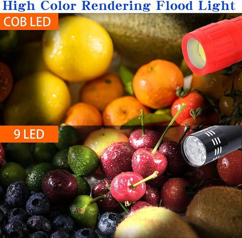 5 Pack 100 KunHe Plastic Small Mini LED Flashlight COB Flashlights for Kids Lumen with Batteries High CRI for Bright