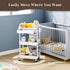 Rolling Utility Cart with Drawer, 3 Tier Storage Organizer with Lockable Wheels for Kitchen, Bathroom, Office
