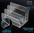 Desk Mail Organizer, 3 Section Clear Acrylic File Holder, Vertical Lightweight Envelope Holder for Office, Home, School