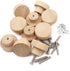 binifiMux 10-Pack 1-3/8 Inches Round Wood Unfinished Drawer Pulls | Handles Knobs for Cabinet