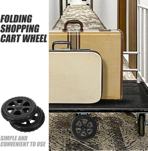 2-Pack 6.69 Inch Replacement Grocery Cart Wheels with Bearings for Folding Shopping Carts and Utility Trolleys Stable