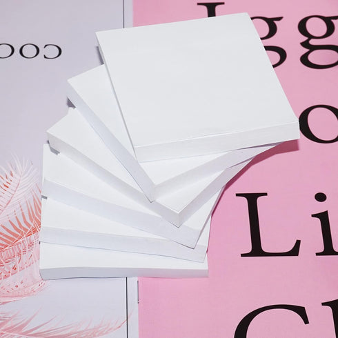White Sticky Notes, 6 Pads, 3 X 3 Inch, 100 Sheets/Pad, Total 600 Sheets Self-Stick Notes