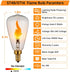 ST48/ST14 E12 Bulb, 2W 1800K Non-Dimmable, 2-Pack LED Flame Warm Amber Transparent Glass, Vintage Candle Style