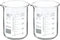 PATIKIL 200ml Low Form Glass Beaker, 2 Pack, 3.3 Borosilicate Glass Measuring Cups with Spout for Kitchen Lab
