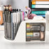Rotating Desk Organizer with 2 Drawer, Pencil Pen Holder for Desk, Desk Organizers and Accessories with 4 Compartments + Drawer for Office Home Art Supplies (White) by GGIANTGO