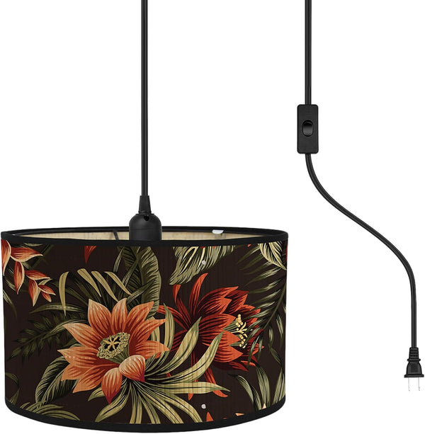 Bioaqua Boho Hanging Light with Plug in Cord | Hanging Lamp for