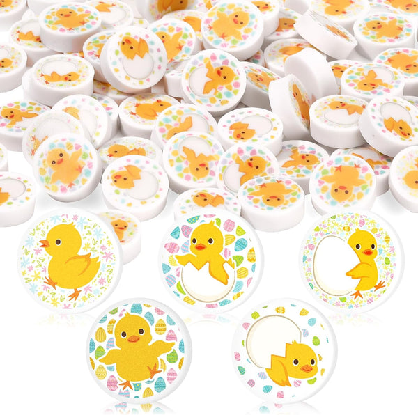 Zhanmai 80 Pcs Mini Chick Erasers, Cute Chicken Pencil Erasers, Bulk for Party Supplies, Kids Reward Gift